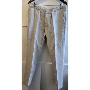 PERRY ELLIS,‎ Linen Blend Dress Slacks/Pants, Beige, Men's  Size 34x32